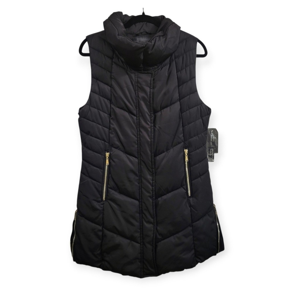 Royalty Women M Puffer Vest Longline Quilted Winter Gorpcore Black VW1447